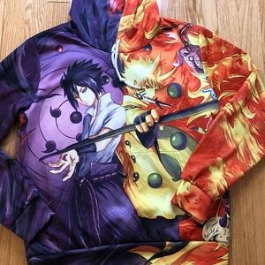 Naruto Uzumaki & Sasuke Uchiha Youth / Adult M Long Sleeve Sweat Shirt w/Hood